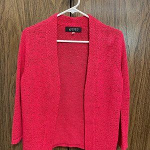Kasper Red Knit Cardigan, size Medium